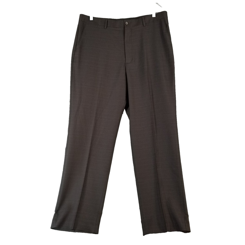 Perry Ellis Portfolio Pants Mens 38x32 Brown Neo-Luxe Dress Slacks No Iron NEW